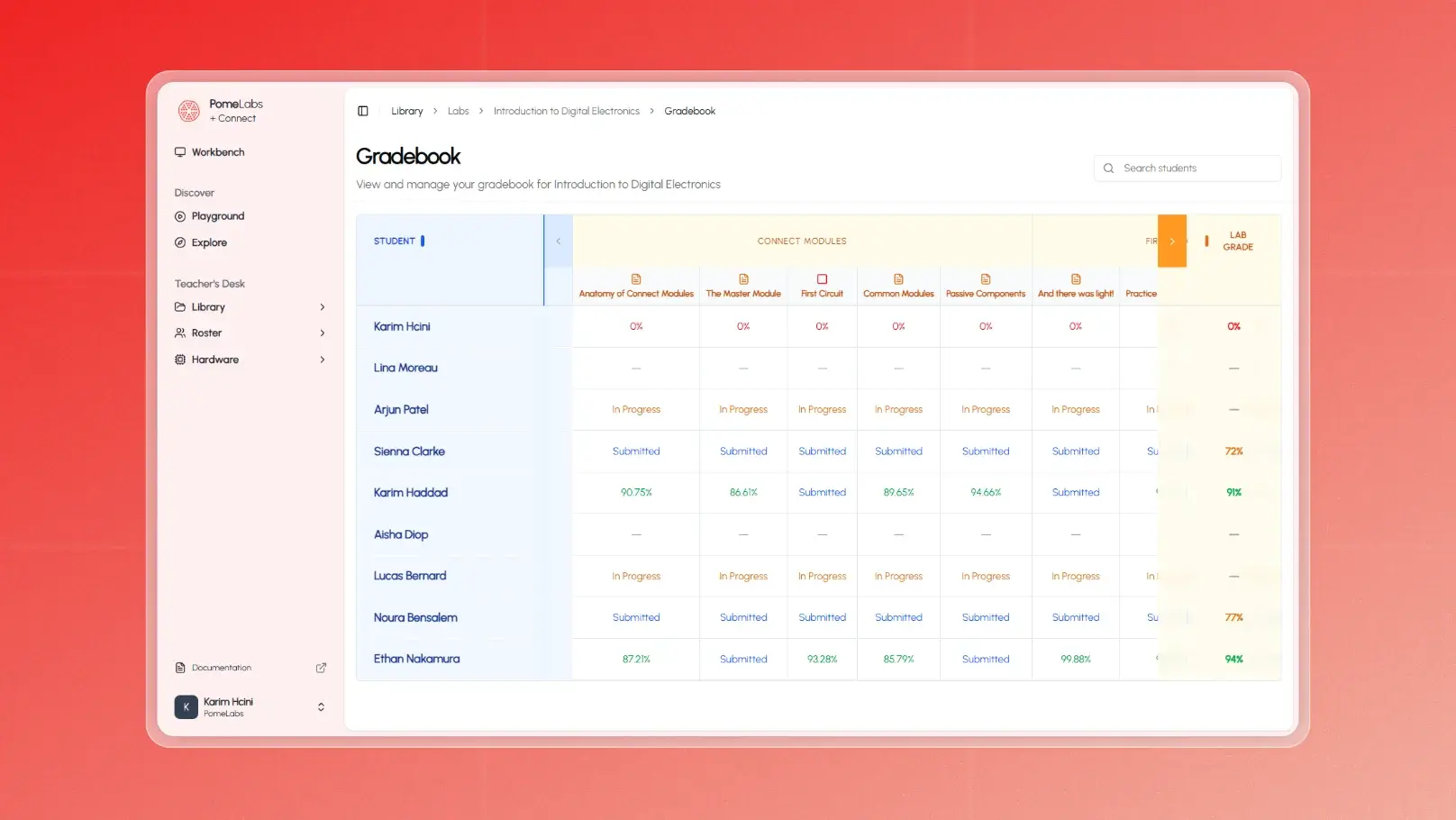 Suivi des apprentissages screenshot