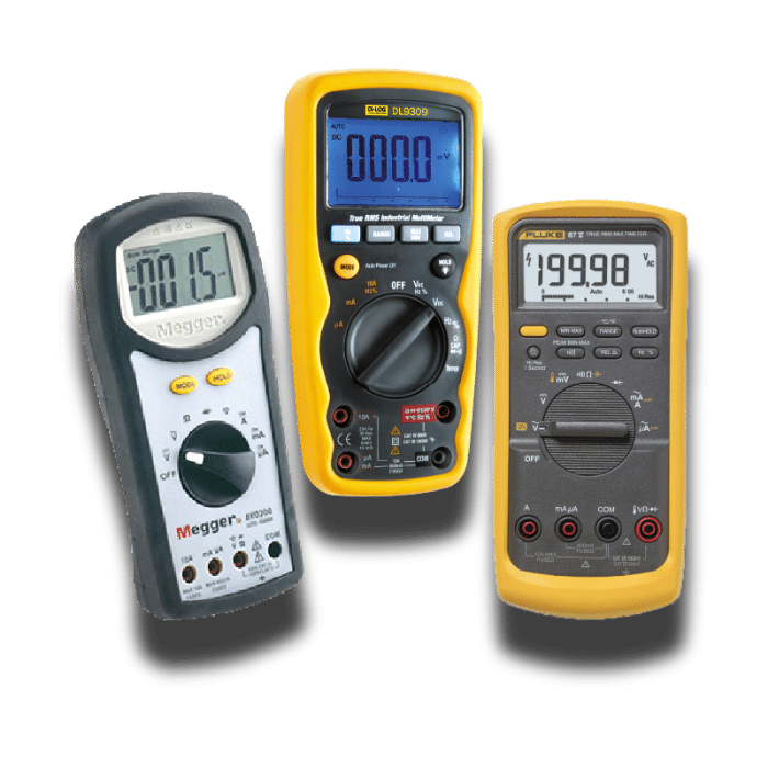 Digital multimeters for measuring voltage, current, and resistance